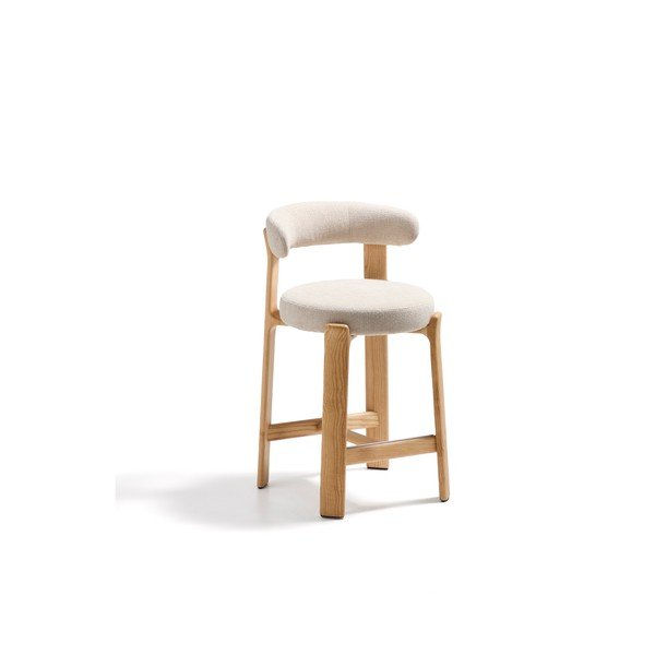 Bež/u svijetloj prirodnoj boji barska stolica od čvrste jeseni (visine sjedala 65 cm) Granite – Kave Home