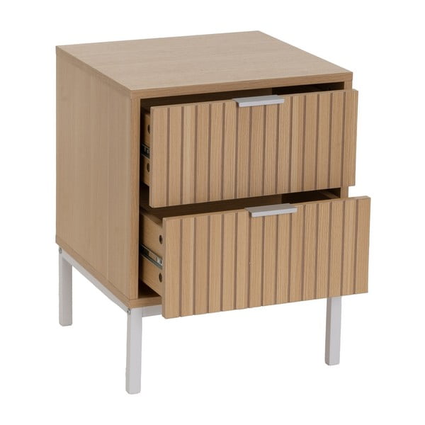 Noćni ormarić u dekoru hrasta u prirodnoj boji Mid-Lines – Casa Selección-image-1