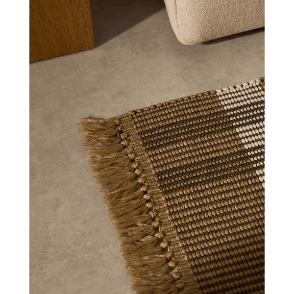 Bež obostrani/ručno rađen tepih 60x90 cm Barani – Kave Home-image-2