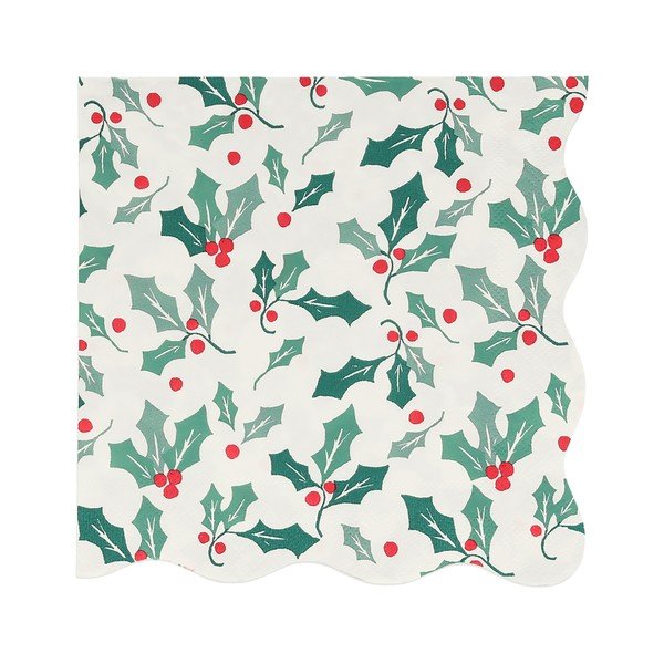 Papirnati ubrusi u setu 16 kom Holly Pattern – Meri Meri