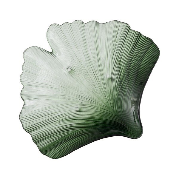 Stakleni ukrasni pladanj 31x33 cm Gingko – Ixia