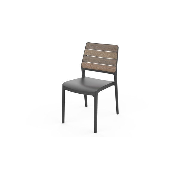 Tamno siva/tamno smeđa plastična vrtna stolica Deco Porto – Keter-image-2