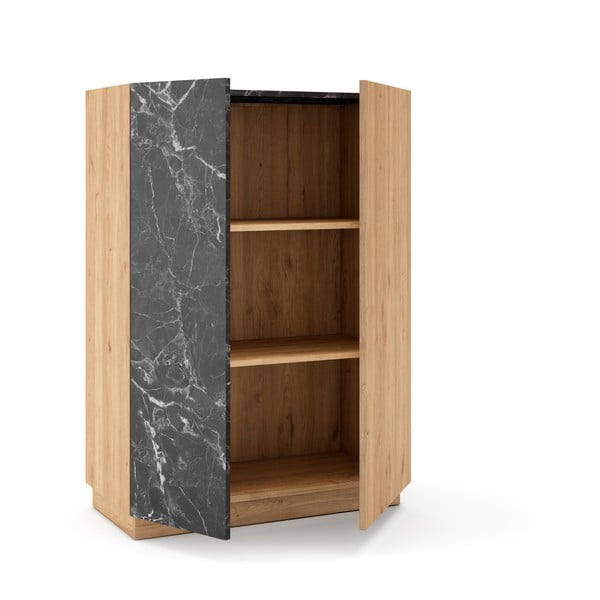 Crni/natur ormarić u dekoru hrasta 90x127 cm Dione - Marckeric-image-4