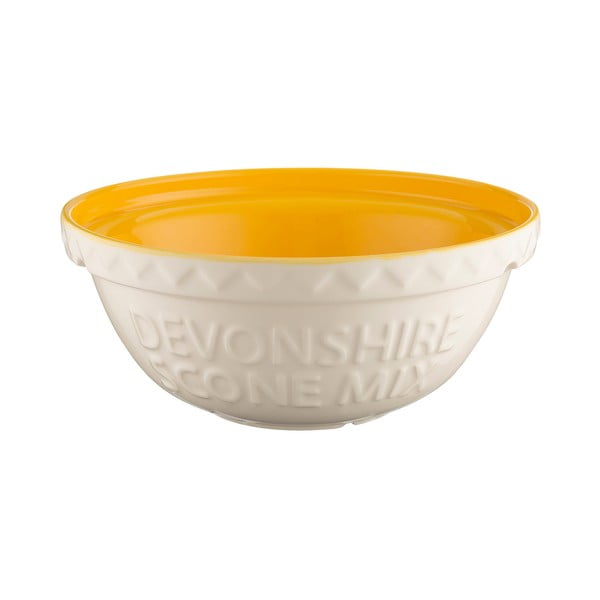 Bijela zemljana zdjela sa žutom unutrašnjošću Mason Cash Baker&#39;s Authority, ⌀ 26 cm