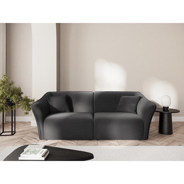Tamno siva baršunasta sofa 206 cm Tokyo – Cosmopolitan Design-image-1