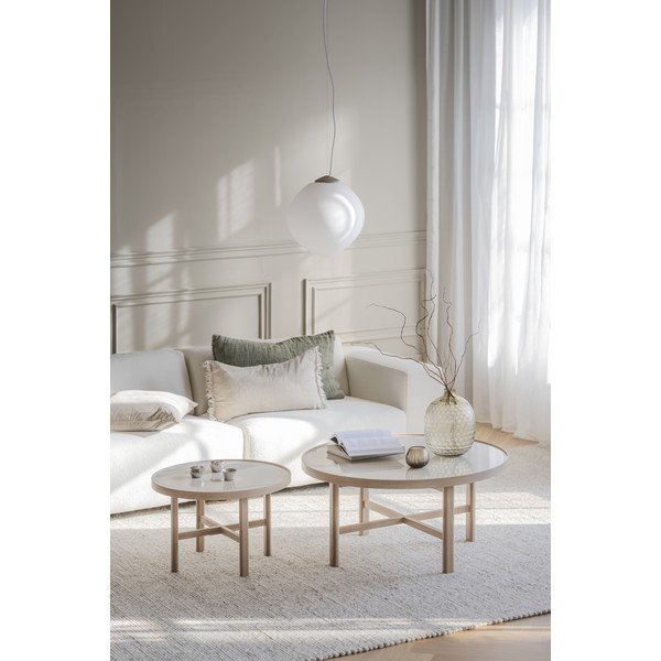 Okrugao stolić za kavu s keramičkom daskom u prirodnoj boji 90x90 cm Marsden – Rowico-image-3