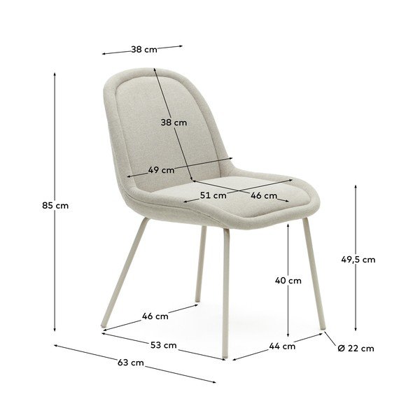 Bež blagovaonska stolica Aimin – Kave Home-image-4