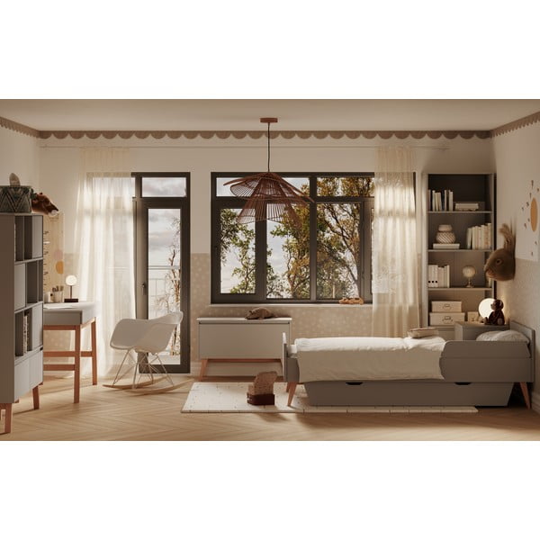 Siva dječja ladica za ispod kreveta 90x200 cm Swing – Pinio-image-3