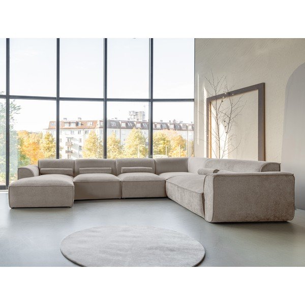 Bež kutna garnitura (s desnim kutom/u obliku slova "U") Flex Felix – Miuform-image-1