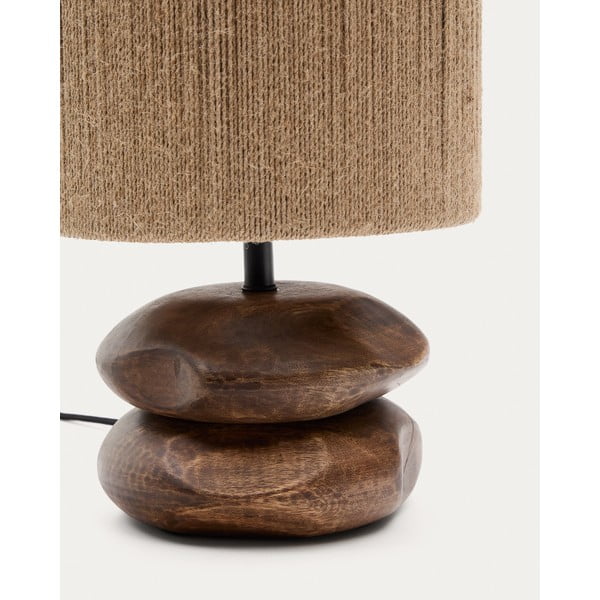 Stolna lampa od masivnog bagrema u tamnoj prirodnoj boji (visina 43 cm) Kor – Kave Home-image-3