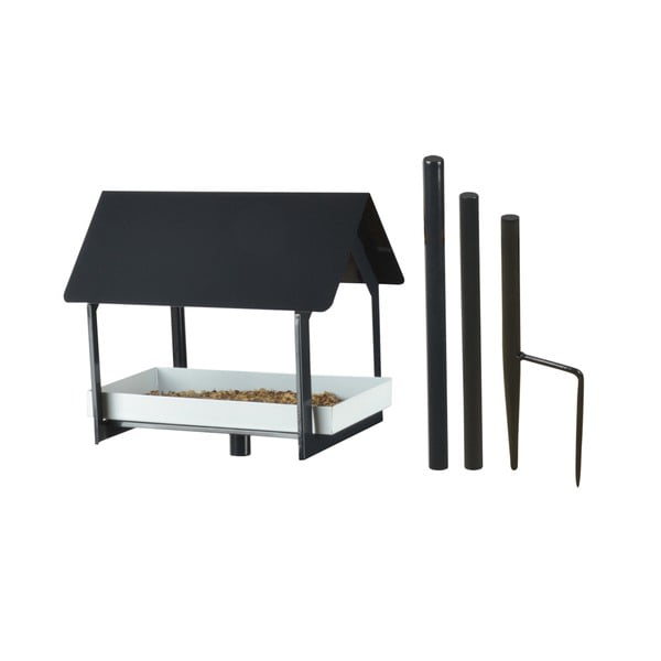 Antracit metalna kućica za ptice s udubljenjem Esschert Design, visina 126 cm-image-2