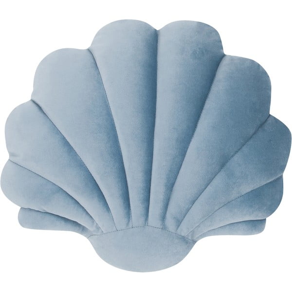 Plavi baršunasti ukrasni jastuk Westwing Collection Shell, 28 x 30 cm