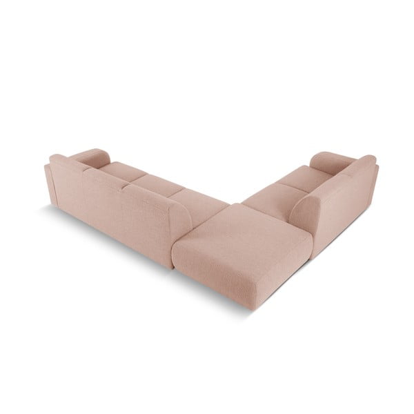 Ružičasta kutna garnitura od bouclé tkanine (s lijevim kutom) Molino – Micadoni Home-image-3
