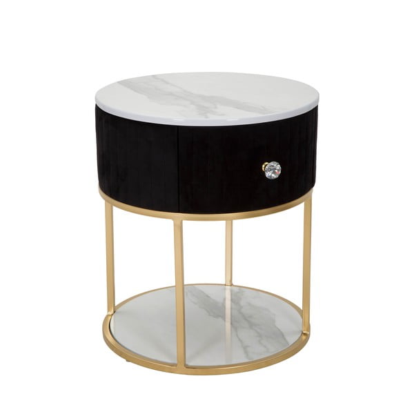 Crni/u zlatnoj boji noćni ormarić Montpellier – Mauro Ferretti-image-1