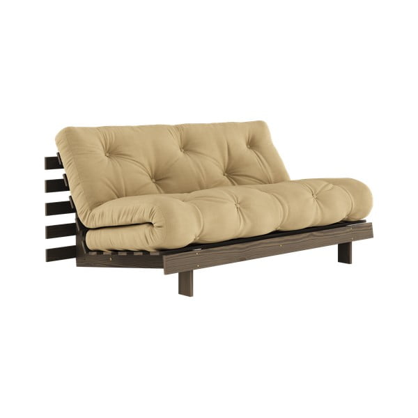 Senf žuta/bež sklopiva sofa 160 cm Roots – Karup Design