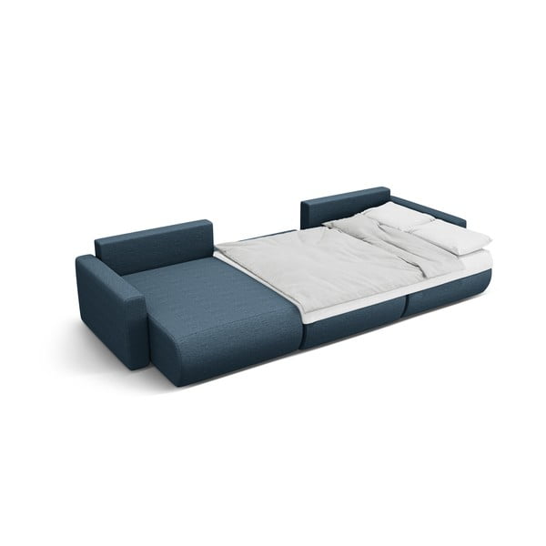 Tamno plava sklopiva/s prostorom za odlaganje kutna garnitura (u obliku slova "U") Belfast – Cosmopolitan Design-image-3