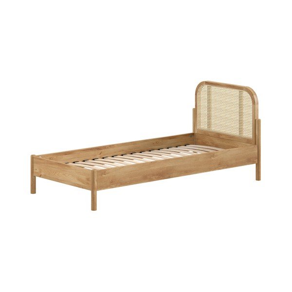 Krevet od punog hrasta s podnicom 90x200 cm u prirodnoj boji Olive Rotan – Vipack-image-2