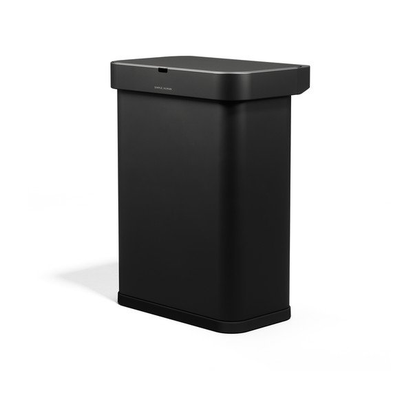 Crna beskontaktna željezna kanta za smeće 58 l Sensor – simplehuman