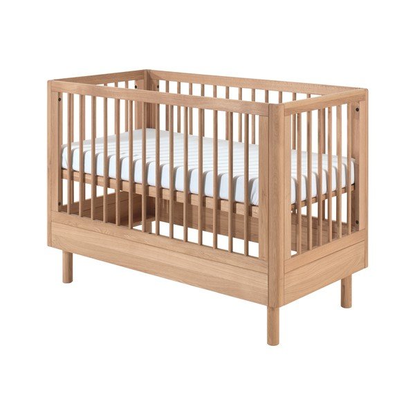 Dječji krevet od punog hrasta s podesivom visinom 60x120 cm u prirodnoj boji Forrest – Vipack