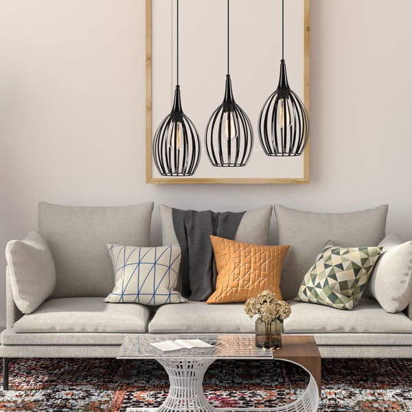 Crna viseća svjetiljka ø 17,5 cm Vincent – LAMKUR-image-2