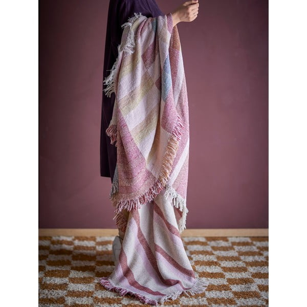 Smeđa deka od recikliranog pamuka 130x160 cm Lane – Bloomingville-image-1