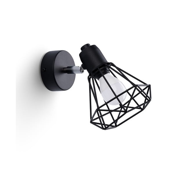Crna zidna lampa ø 10 cm Varpu – Nice Lamps