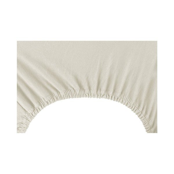Svjetlokrem plahta s gumicom DecoKing Nephrite, 200/220 x 200 cm-image-3