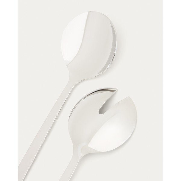 Pribor za salatu od nehrđajućeg čelika 2 kom Nirela – Kave Home-image-3