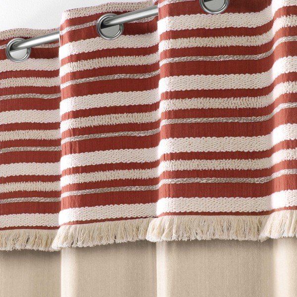 Ciglasta/u prirodnoj boji pamučna zavjesa 140x240 cm Atlas – douceur d'intérieur-image-1