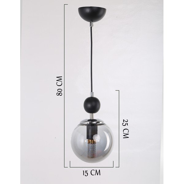 Crna/siva viseća svjetiljka sa staklenim sjenilom ø 15 cm Marble – Squid Lighting-image-2