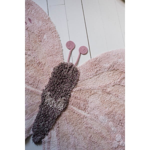 Svijetlo ružičasti/bež periv/ručno rađen pamučan dječji tepih 90x120 cm Baby Butterfly – Lorena Canals-image-4