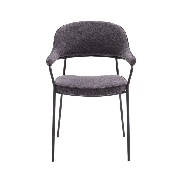 Tamno siva blagovaonska stolica s naslonima za ruke Kindersley – Unique Furniture-image-1