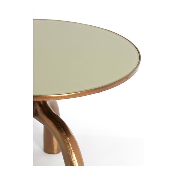 Stakleni okrugli stolić za kavu u brončanoj boji/bež ø 65 cm Mello – Light & Living-image-1