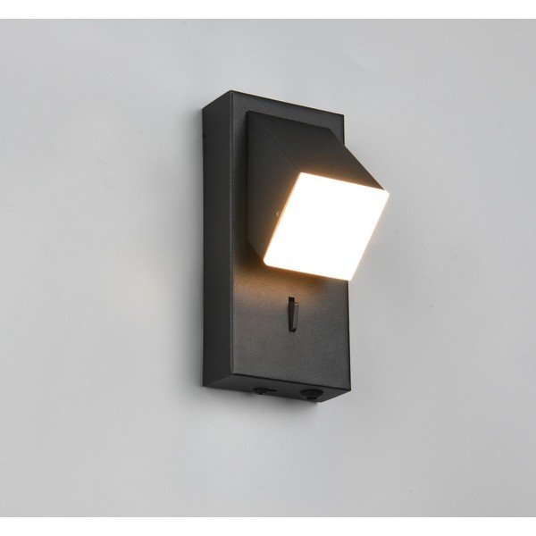 Mat crna LED zidna lampa Raglan – Trio-image-2