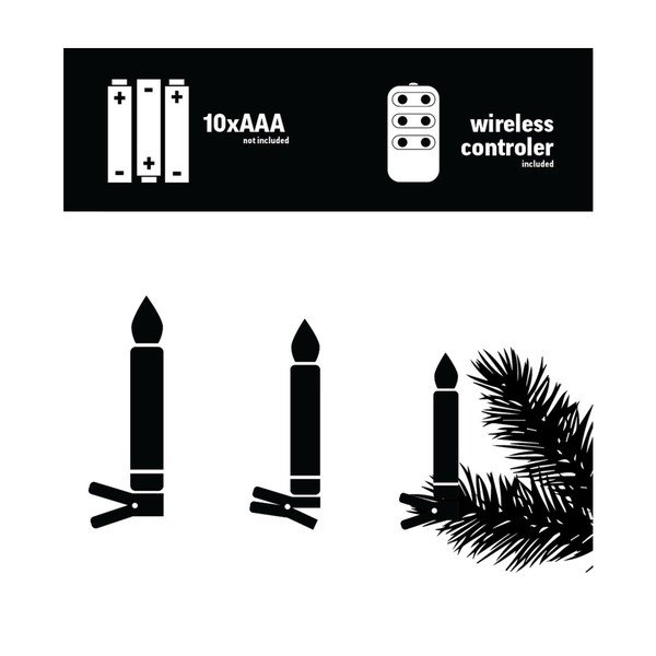 Set od 30 upaljenih svijeća na DecoKing Blinx stablu-image-3