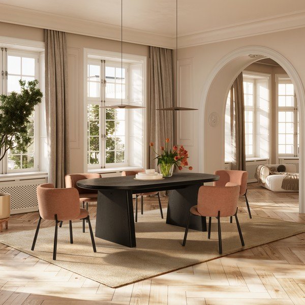 Podstavljene blagovaonske stolice u setu 2 kom boja breskve Ginny – MOME-image-1