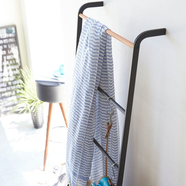 Crne dekorativne ljestve s detaljima od bukovine YAMAZAKI Tower Ladder-image-2