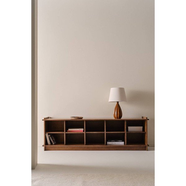 Biblioteka od masivnog bora u tamnoj prirodnoj boji 193x60x40 cm Apelvik – Jotex-image-1