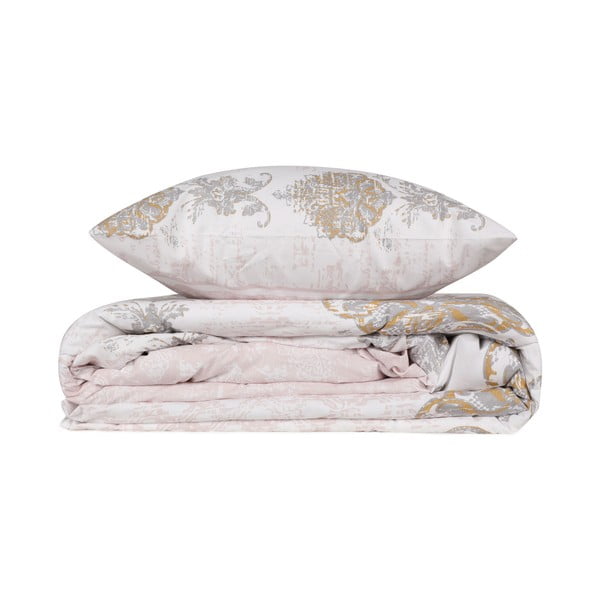 Smeđo-bež pamučna posteljina za krevet za jednu osobu 140x200 cm Daisy – Mijolnir-image-2