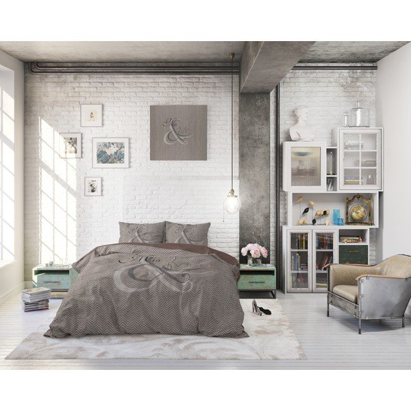 Pamučna posteljina Pure Cotton Pure Cotton Mr and Mrs Knitted, 140 x 200/220 cm-image-4