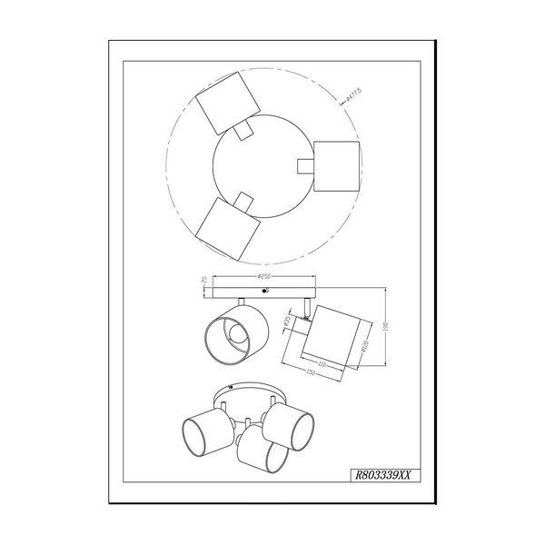 Bijela stropna svjetiljka Tommy – Reality-image-2