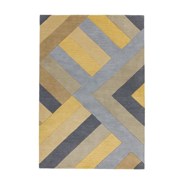 Sivo-žuti tepih Asiatic Carpets Big Zig, 120 x 170 cm