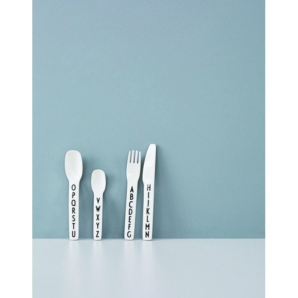 4-dijelni set bijelog dječjeg pribora za jelo Design Letters-image-3