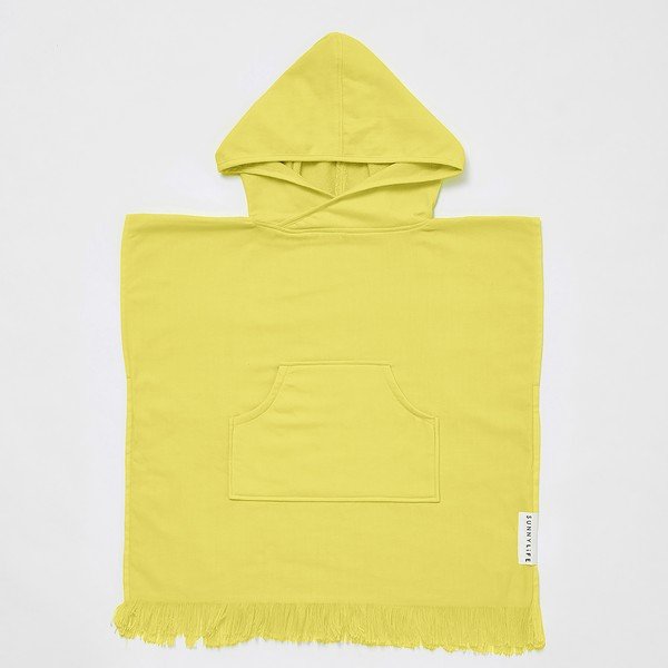 Žuti dječji ručnik za plažu s kapuljačom Sunnylife Checkerboard, 3-6 god-image-1