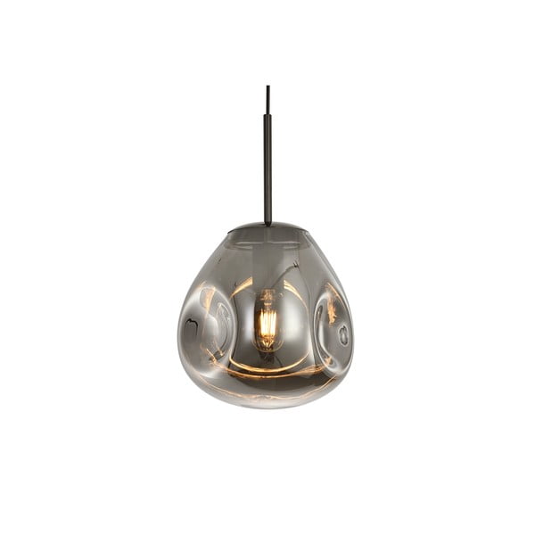 Viseća lampa od puhanog stakla u sivoj boji Leitmotiv Pendulum, visina 20 cm