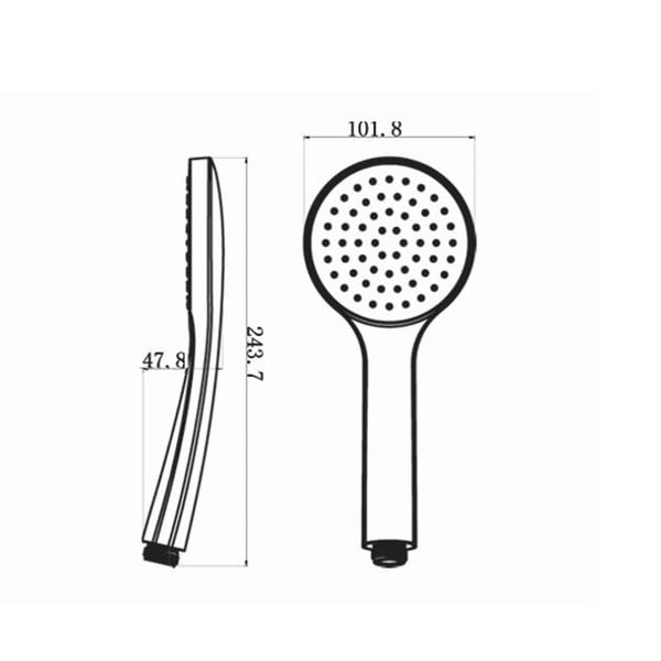 Mat crna plastična ručka za tuš ø 10 cm – Sapho-image-1