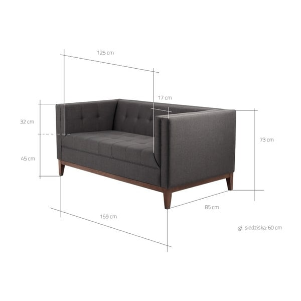 Antracitno siva dupla sofa Custom Form By Tom-image-1