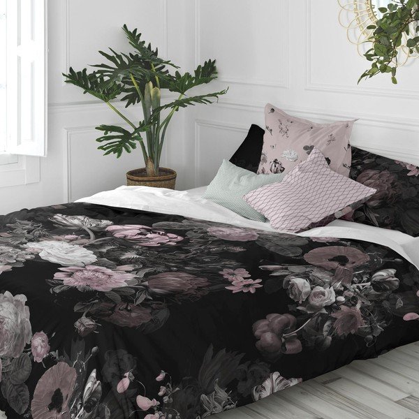 Crna pamučna navlaka za poplun za krevet za jednu osobu 140x200 cm Onyx – Happy Friday-image-2