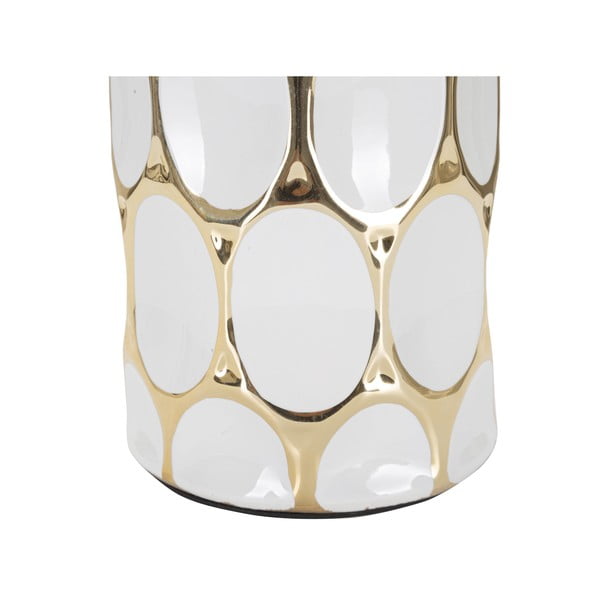 Bijela/u zlatnoj boji stolna lampa keramička s tekstilnim sjenilom (visina 56 cm) Glam Carv – Mauro Ferretti-image-3