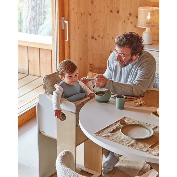 Bijela/u prirodnoj boji dječja blagovaonska stolica Nuun – Kave Home-image-3